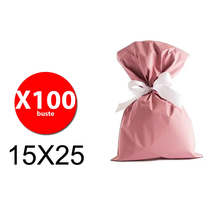 Balmar PF610102- Buste regalo metallizzate - Rosa opaco - 15x25 - conf. 100 pz Balmar - 1