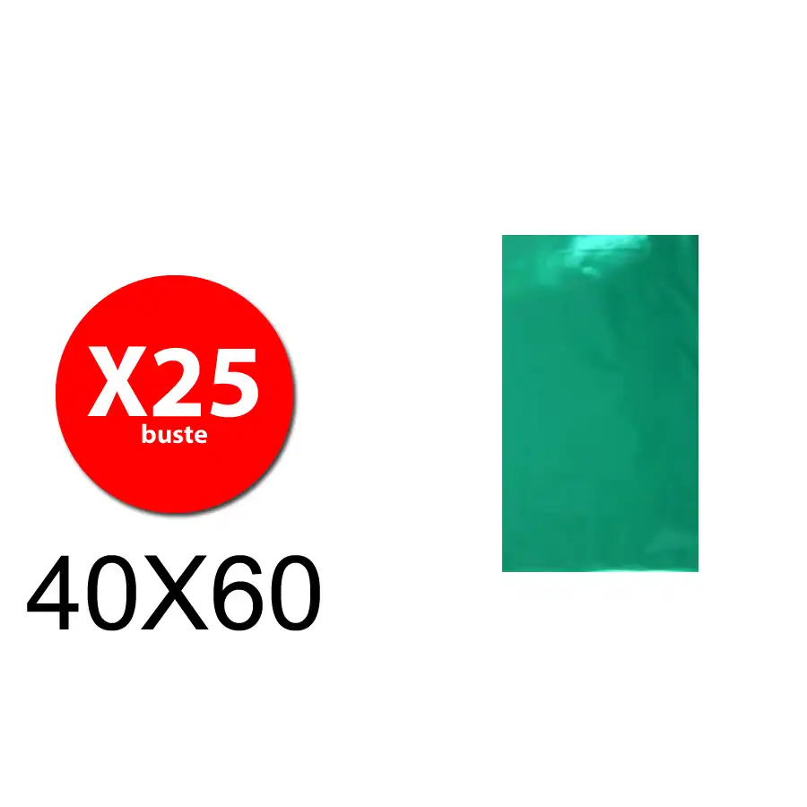 PNP Plast - Buste regalo decor matal  - Acqua Marina  - 40X60  - conf. 25 pz  P.N.P. PLAST SRL - 1