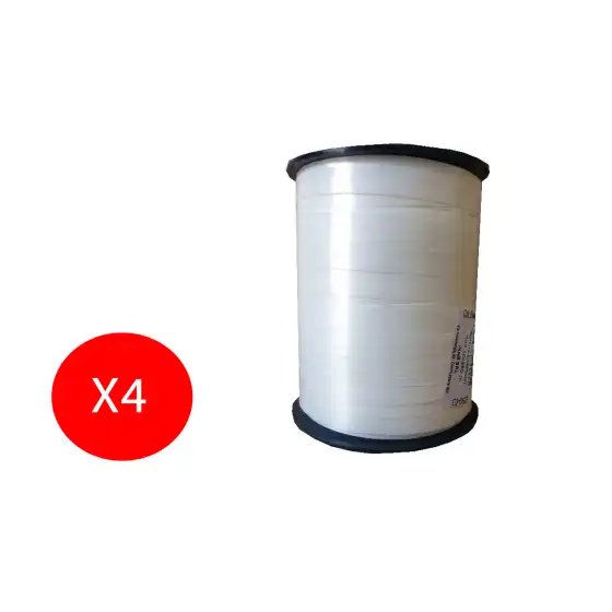 Inab Bobina Nastro decorazione regalo Diamant 10mm X 250m Bianco 4 Pezzi Originale - 1