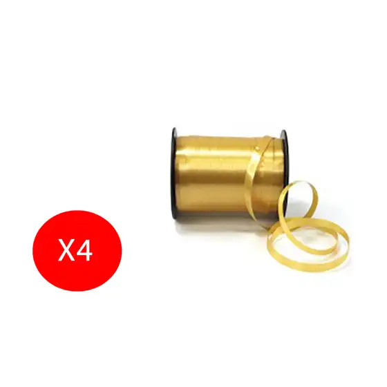 Inab Bobina Nastro decorazione regalo Diamant 10mm X 250m Oro 4 Pezzi Originale - 1