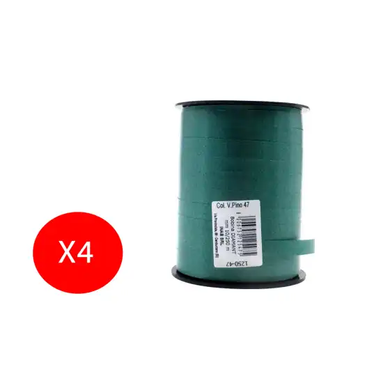 Inab Bobina Nastro decorazione regalo Diamant 10mm X 250m Verde Pino 4 Pezzi Originale - 1