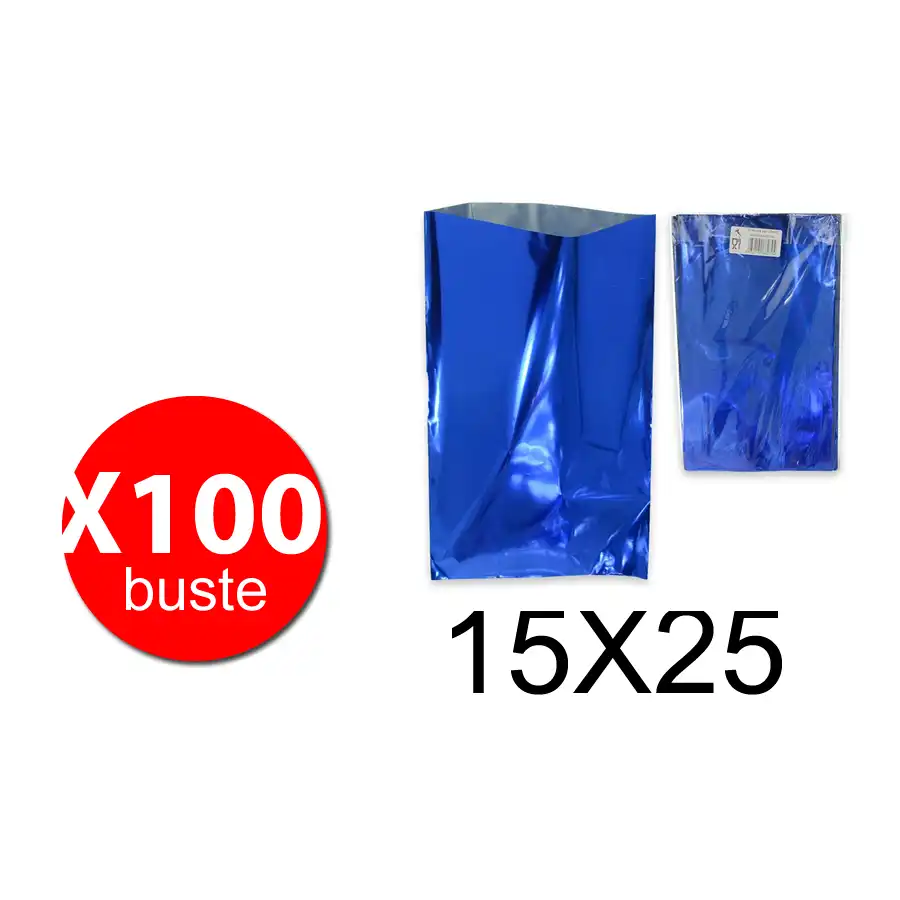 Balmar PF600402 - Buste regalo metallizzate - Blu - 15X25 - conf. 100 pz Balmar - 1