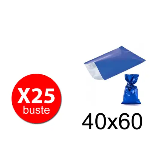 PNP Plast - Buste regalo decor matal - Blu - 40X60 - conf. 25 pz P.N.P. PLAST SRL - 1