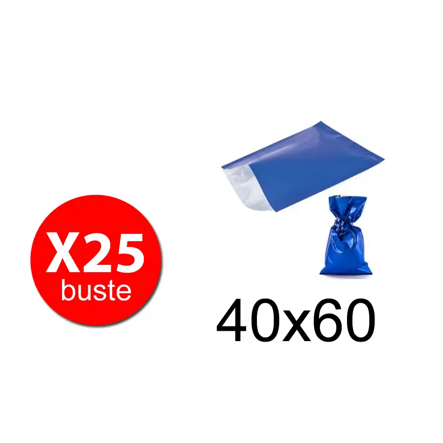 PNP Plast - Buste regalo decor matal - Blu - 40X60  - conf. 25 pz  P.N.P. PLAST SRL - 1