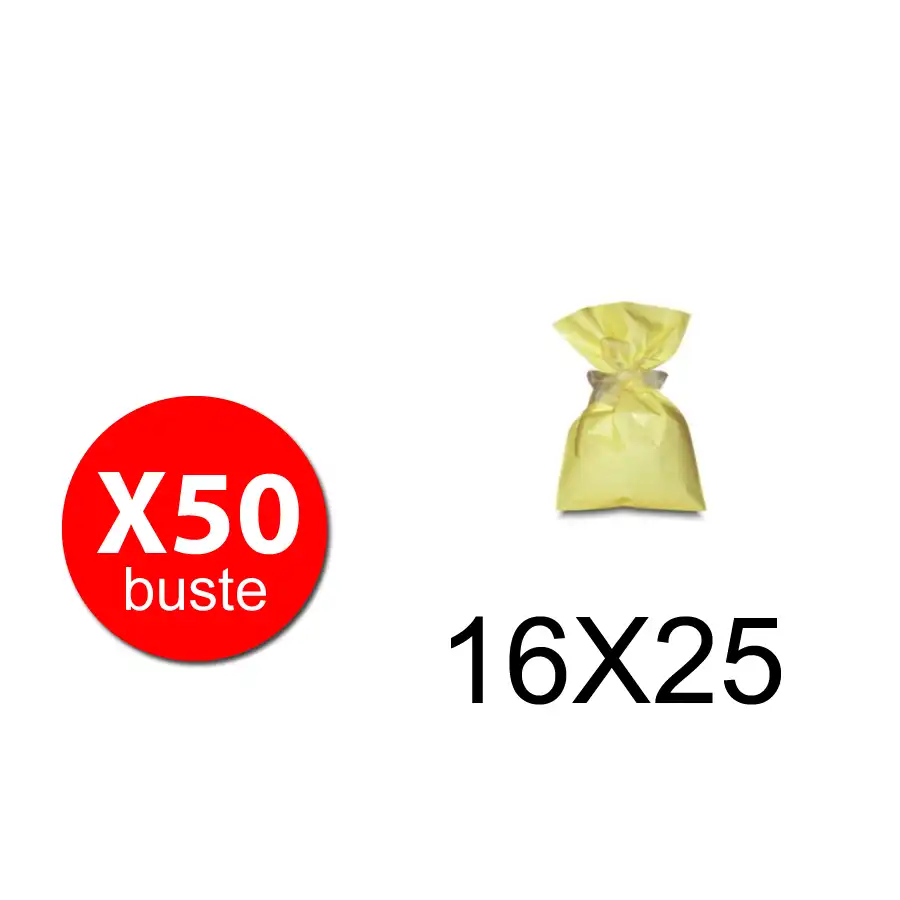 PNP Plast - Buste regalo decor matal - Giallo - 16X25  - conf. 50 pz  P.N.P. PLAST SRL - 1