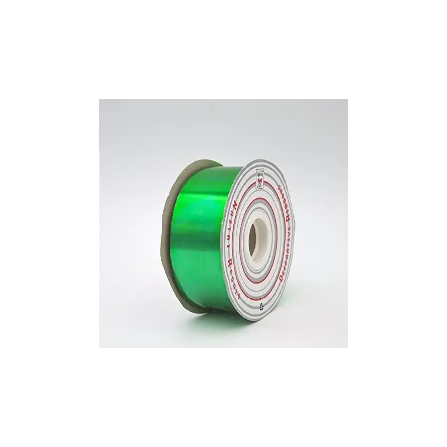 Bobina Nastro decorazione regalo Flock Diamant 31mm X 100m Verde Metallizzato Inab - 1