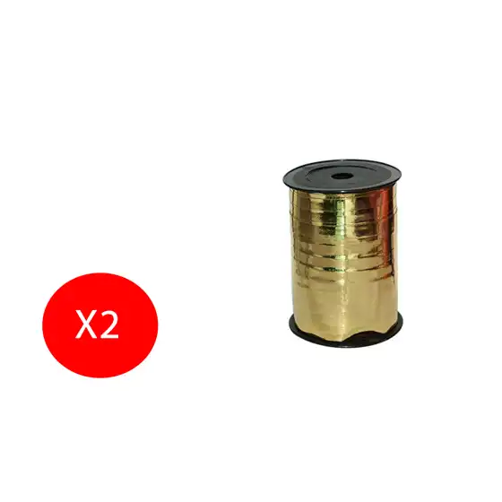 Inab Bobina Nastro decorazione regalo Flock Diamant 10mm X 250m Oro 2 Pezzi Originale - 1