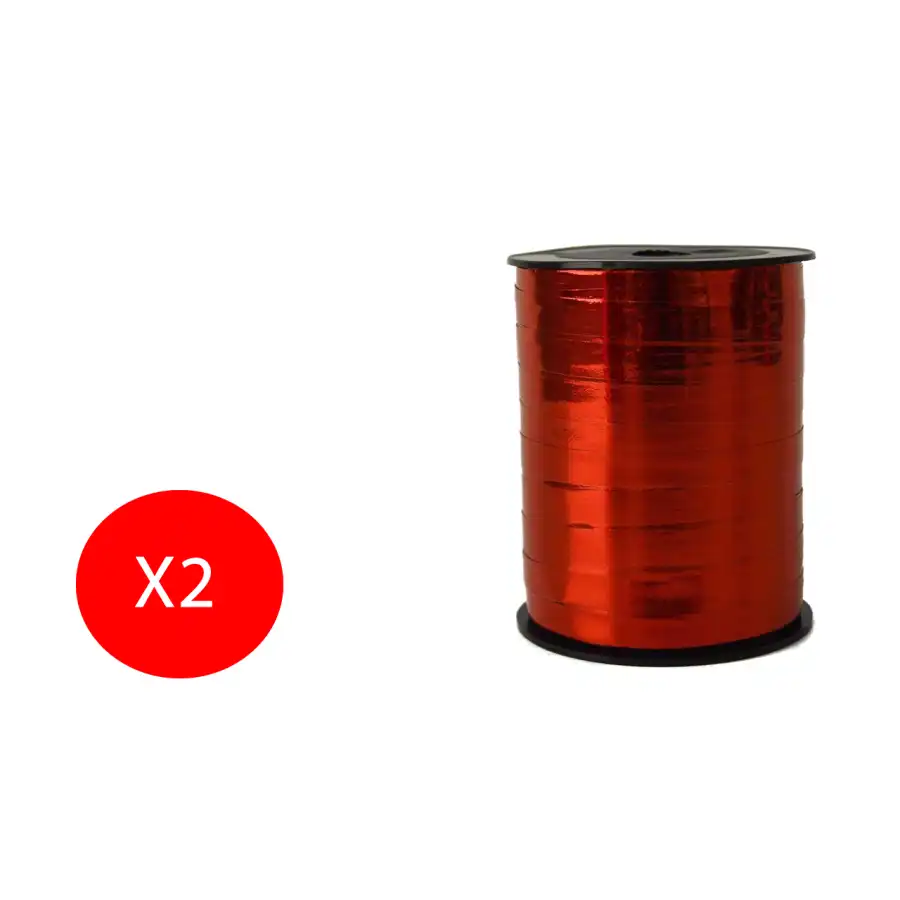 Inab Bobina Nastro decorazione regalo Flock Diamant 10mm X 250m Rosso 2 Pezzi Originale - 1