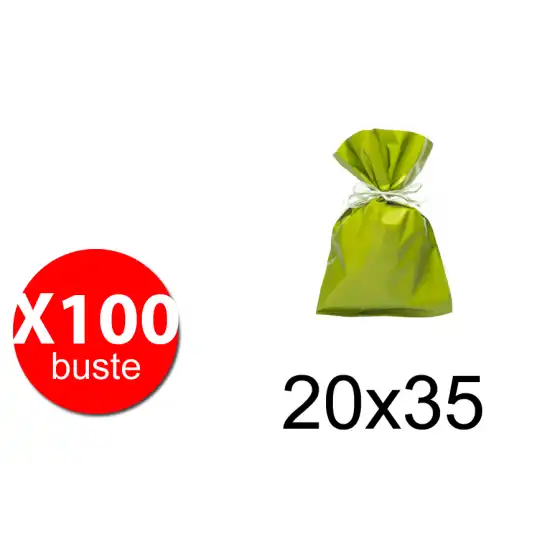 Balma r PF610303 - Metallic gift bags - Matt green - 20X35 - pack. 100 pcs Balmar - 1