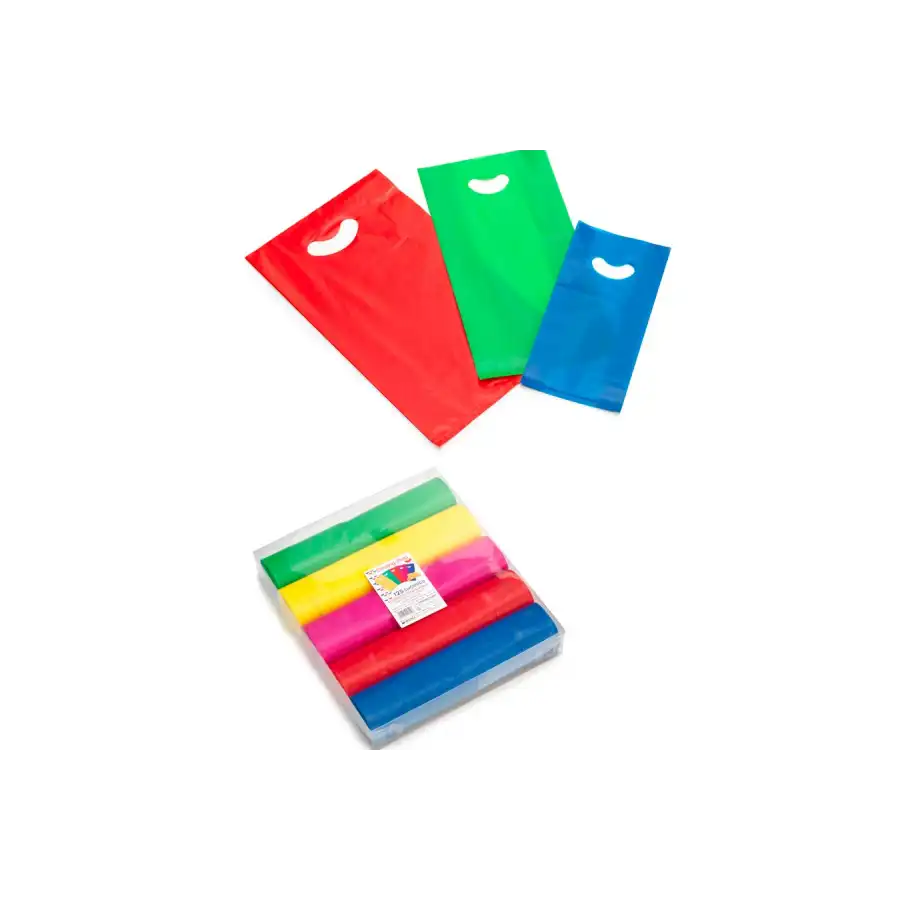 Balmar PFSAHD32X55 - Buste shopper Smiling Bag -  riutilizzabili  - colori ass.- 32+6+6X55  - conf. 125 pz Balmar - 1