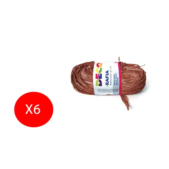 CWR Rafia per decorazioni regalo hobby 50g Marrone Confezione da 6 Rotoli Originale - 1