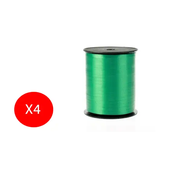 Inab Bobina Nastro decorazione regalo Flock Diamant 5mm X 500m Verde Pacco da 4 bobine Originale - 1