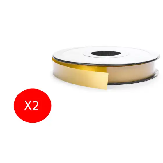Inab Bobina Nastro decorazione regalo 50mm X 100m Oro 2 Pezzi Originale - 1