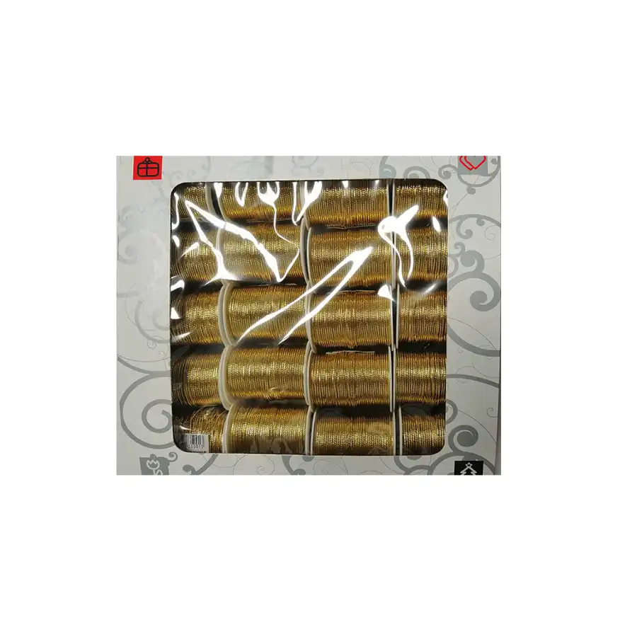 Bobina Nastro Metaltrec cordoncino decorazione regalo 1,3mm X 10m Oro Metallizzato 20 Pezzi Inab - 1