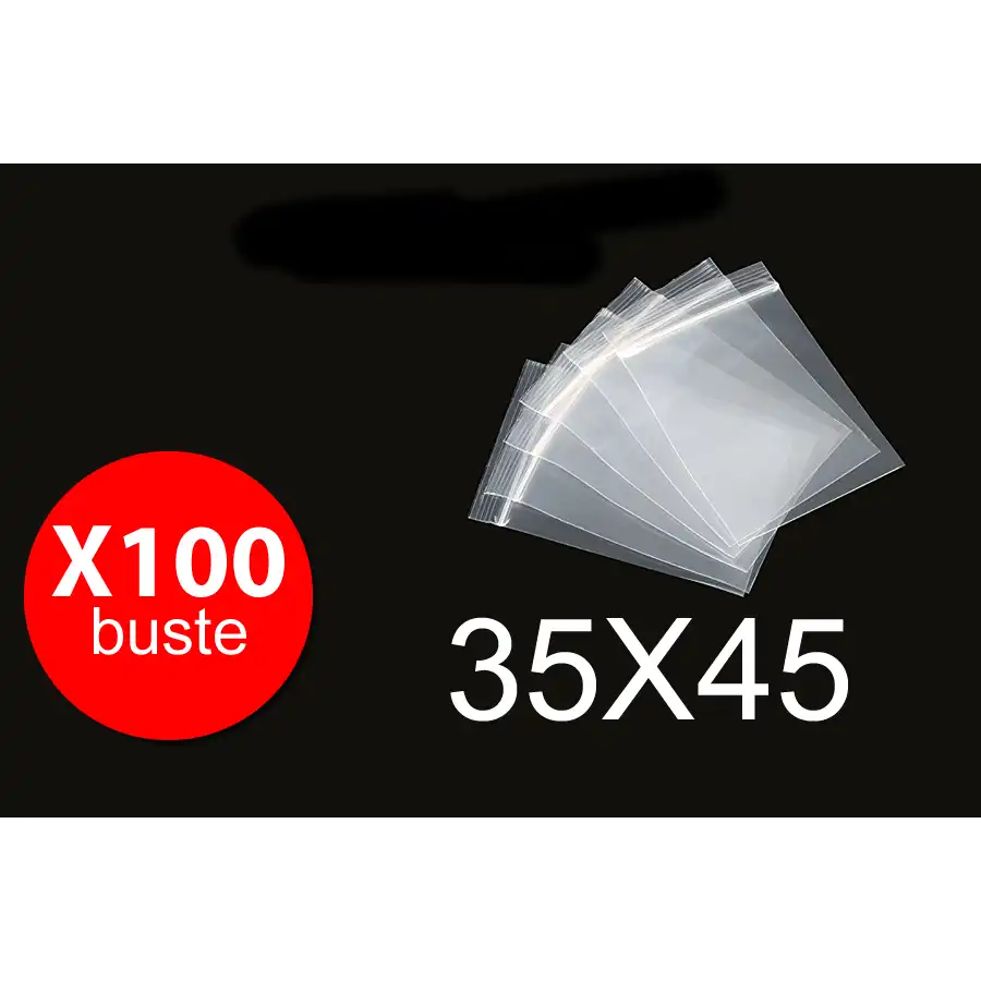 Wiler RB3545 - Buste chiusura zip trasparenti in polietilene - 35X45 - Conf. 100 buste Wiler Italia Srl - 1
