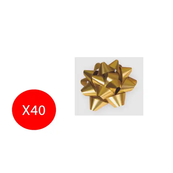 Maxistella Opalix coccarda decorazione pacco regalo 19mm Oro 40 pezzi  Inab - 1