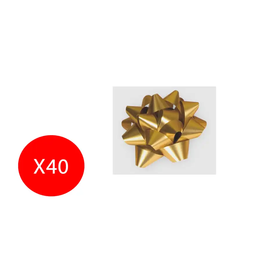 Maxistella Opalix coccarda decorazione pacco regalo 19mm Oro 40 pezzi  Inab - 1