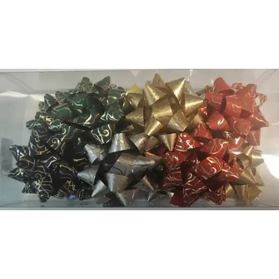 Maxistella Opalix coccarda decorazione pacco regalo 19mm Colori e fantasie assortiti 12 pezzi  Inab - 1