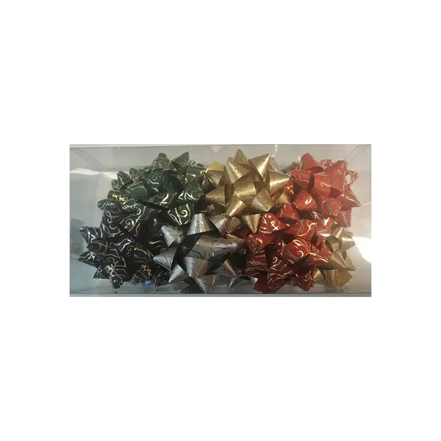 Maxistella Opalix coccarda decorazione pacco regalo 19mm Colori e fantasie assortiti 12 pezzi  Inab - 1