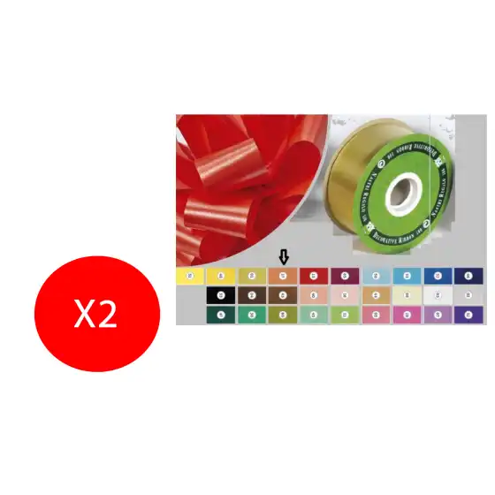 Inab Bobina Nastro Flock Diamant decorazione regalo color 50mm X 100m Arancio 2 Pezzi Originale - 1