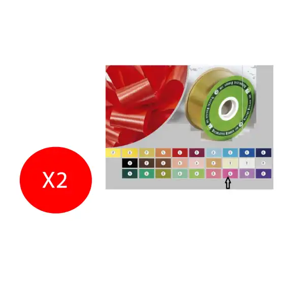 Inab Bobina Nastro Flock Diamant decorazione regalo color 50mm X 100m Fucsia 2 Pezzi Originale - 1