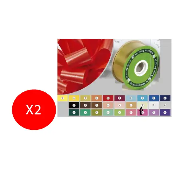 Inab Bobina Osso Nastro Flock Diamant decorazione regalo color 50mm X 100m 2 Pezzi Originale - 1