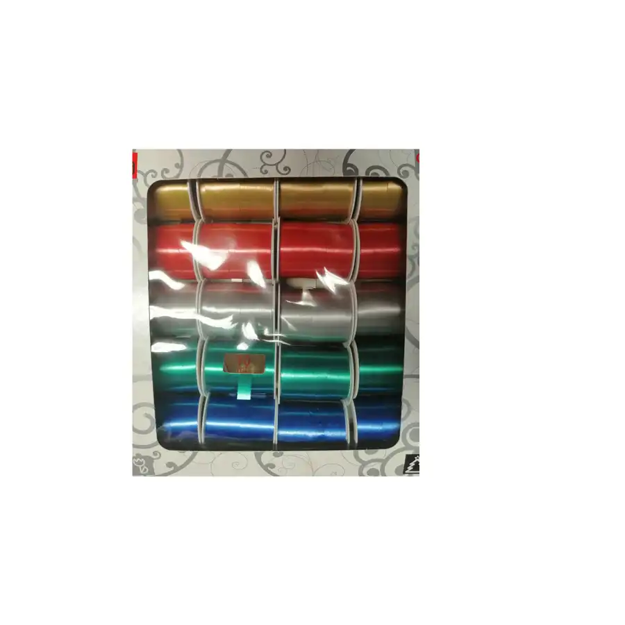 Nastro Arricciabile Colori Assortiti 20 Pezzi Mignon Diamant decorazione regalo color 10mm X 10m  Inab - 1