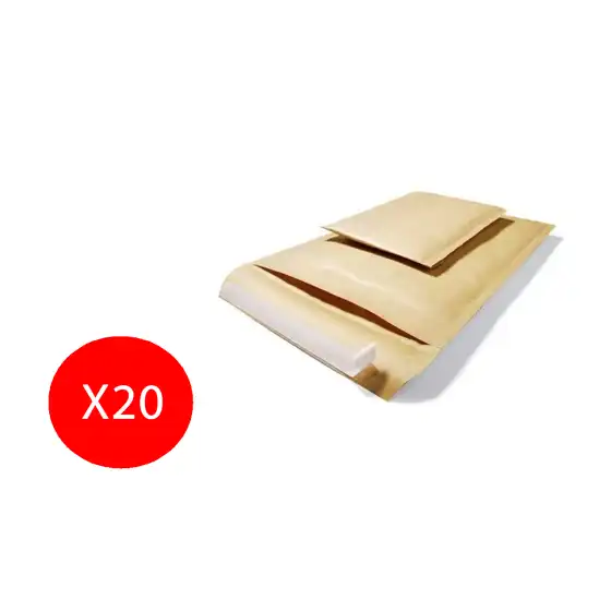 Blasetti Sacchetti Buste 17x27cm/15x21cm Sacboll per spedizione  Avana 20 Pezzi Originale - 1