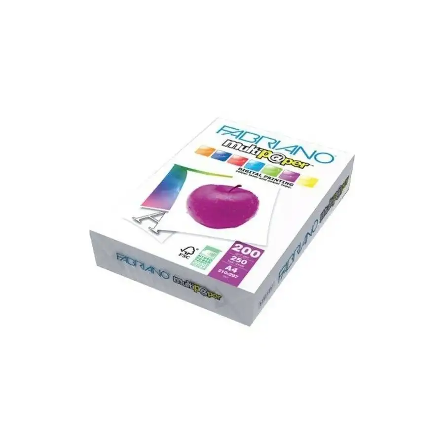 Fabriano Risma Carta per stampa inkjet/laser Formato A4 210x297mm 200g/Mq 1 Risma da 250 Fogli Originale - 1