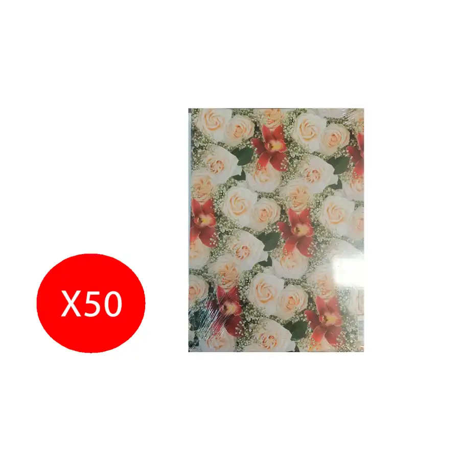 Carta Regalo Festa Regalo Valerie Tema Fiori 5 Fantasie Assortite 70x100cm 50 Fogli  Dimagraf - 1