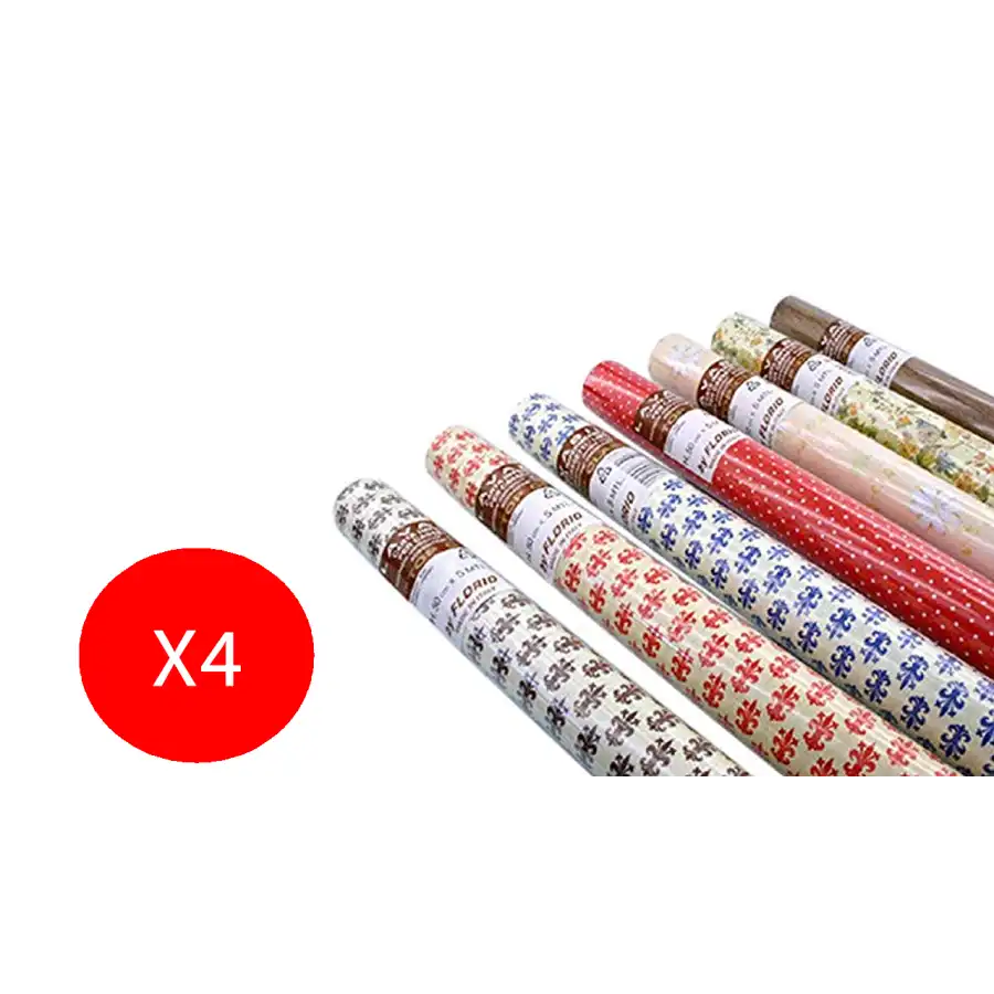 Florio Rotolo Carta Lavabile 50cm X 5m 5g/mq 4 Pezzi Colori e Fantasie Assortite Originale - 1