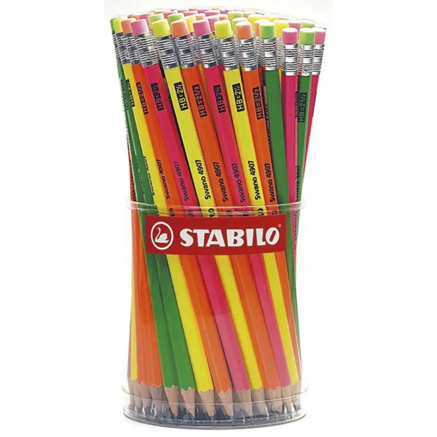 Stabilo Swano Fluo - Matite in grafite HB - Barattolo 96 pz Stabilo - 1