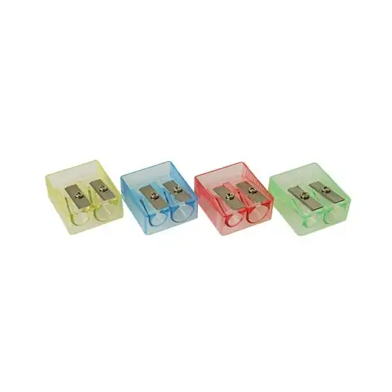 Temperamatite Plastica Trasparente Foro doppio Espositore 50 Temperamatite NikOffice - 1