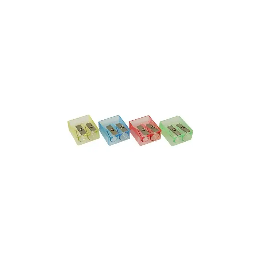 Temperamatite Plastica Trasparente Foro doppio Espositore 50 Temperamatite NikOffice - 1