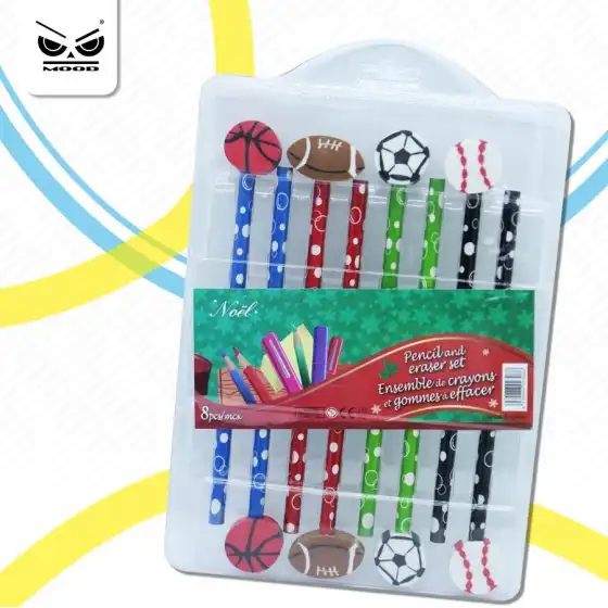 Mood ST4387 -  Set 12 matite con gomma sagomata sport  Mood - 1
