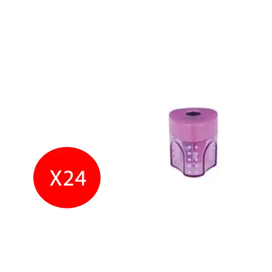 Temperamatite Mini 1 Foro con contenitore in plastica Confezione 24 Pezzi Colori Assortiti Faber Castell - 2