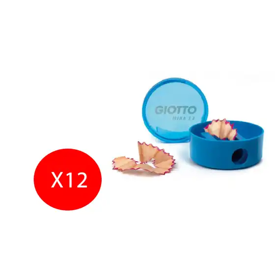Fila Giotto Temperamatite Foro Singolo per matite 3.8mm 12 Pezzi Colori Assortiti Originale - 1