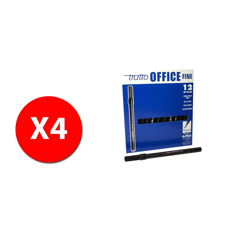 Fila 730503 - Marcatore Tratto Office Fine - 0,7mm - Nero - 48 pz Originale - 1