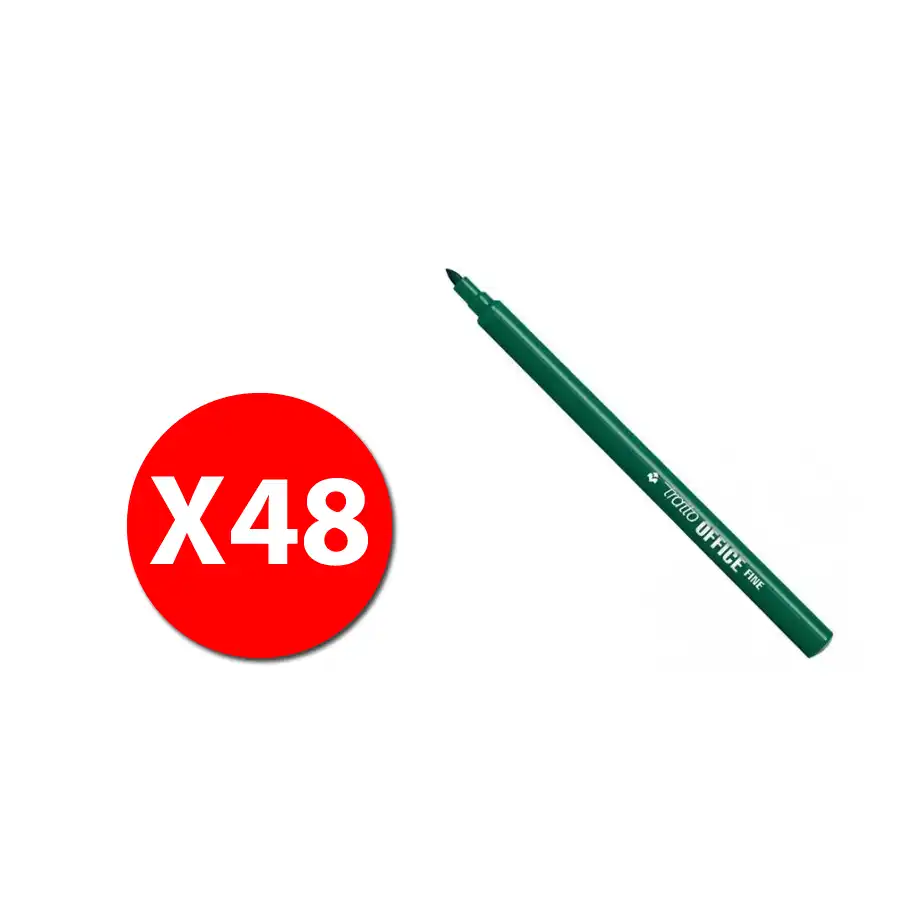 Fila 730504 - Marcatore Tratto Office Fine - 0,7mm - Verde - 48 pz Originale - 2