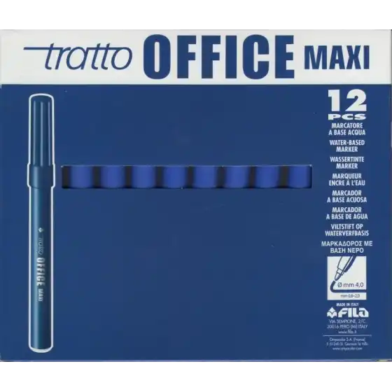 Fila 731601  - Marcatore Tratto Office Maxi - 4,0mm - Blu - 24  pz Originale - 3