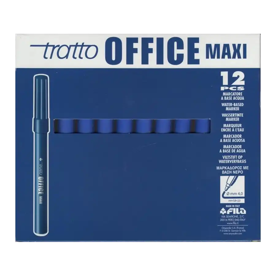 Fila 731601  - Marcatore Tratto Office Maxi - 4,0mm - Blu - 24  pz Originale - 3