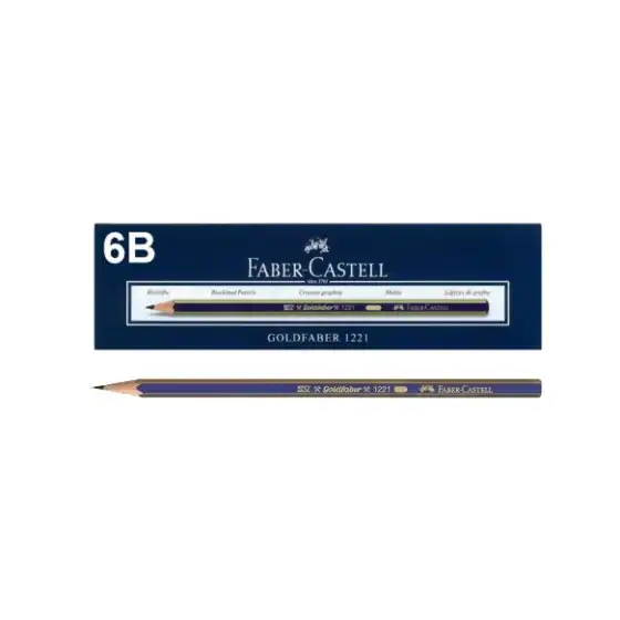 Faber Castell 112506 - Matita di grafite Goldfaber 1221 - 6B - Conf. 12 pz Originale - 2