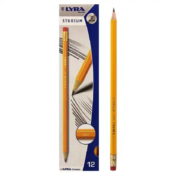 Lyra  L1280100  Matite Studium - HB - con gommino -  Conf. 12 pz x 2 confezioni Originale - 1