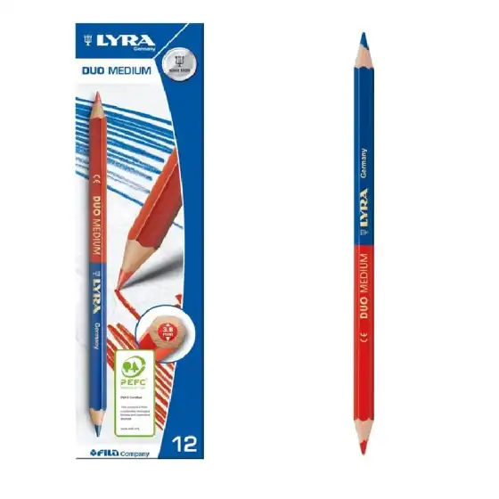 Lyra  L2640101 Matite Bicolore Lyra Duo - Medium - Blu e rosso - Conf. 12 pz Fila - 1
