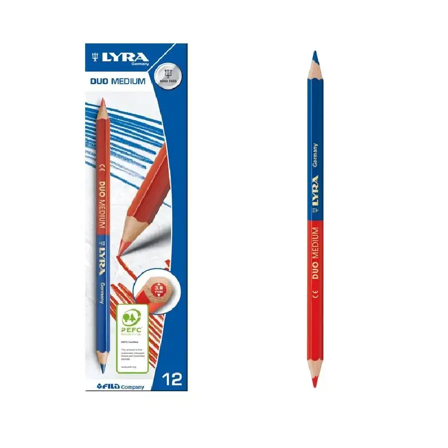 Lyra  L2640101 Matite Bicolore Lyra Duo - Medium - Blu e rosso - Conf. 12 pz Fila - 1