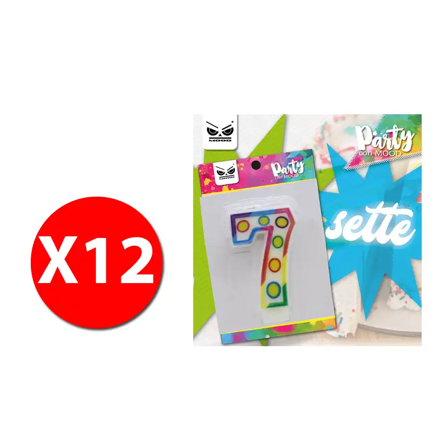 Mood ST4358 - Blister Candela numero 7 circus - 12 confezioni Mood - 1