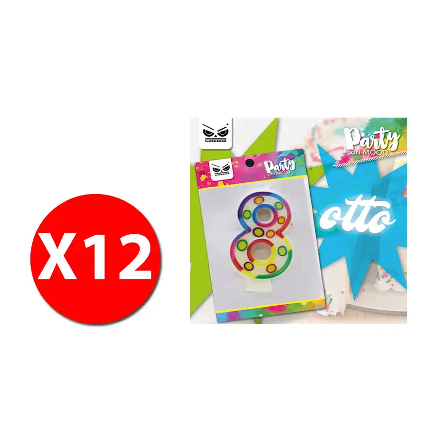 Mood ST4359 - Blister Candela numero 8 circus - 12 confezioni Mood - 1