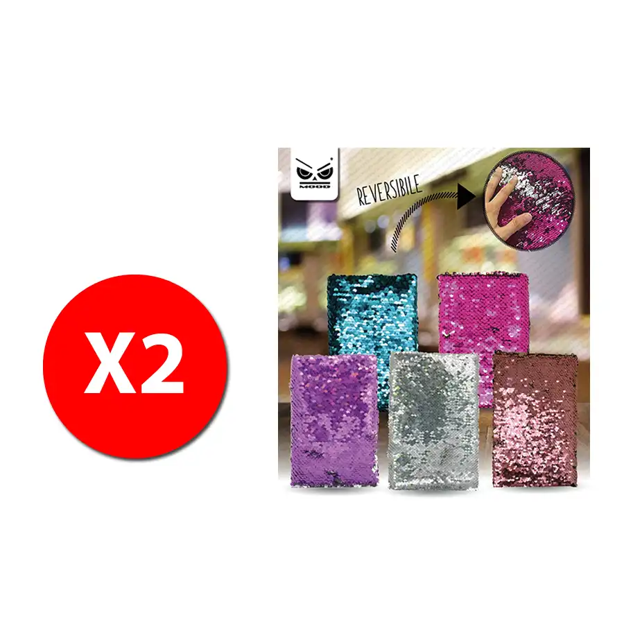 Mood ST4486 -  block notes  paillettes - colori assortiti - 2 pz Originale - 1