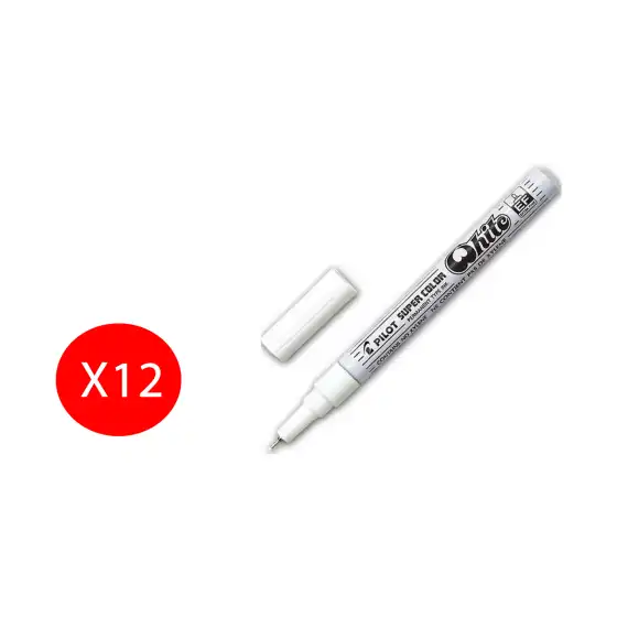 Osama Pennarello Vernice Marker a base d'olio Punta Medio Bianco 12 Pezzi Osama - 1