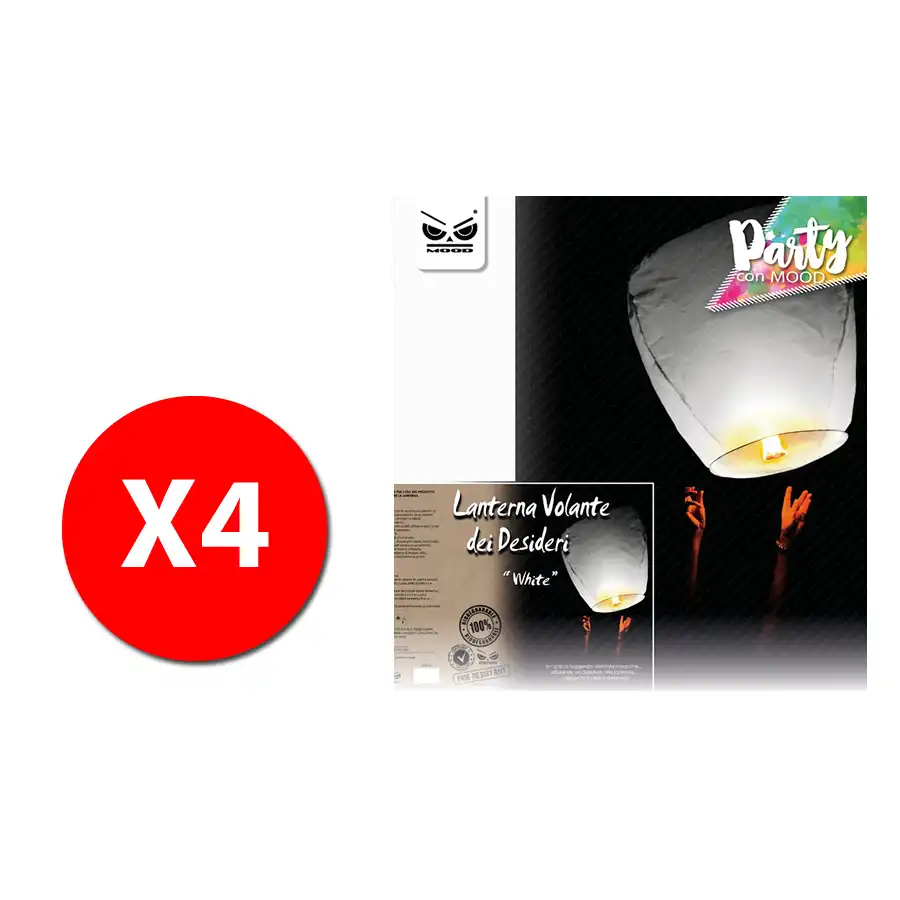 Mood ST3719 - Lanterna Volante dei desideri - Bianca - 4 pz Originale - 1